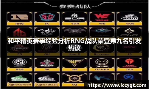 和平精英赛事经验分析RNG战队荣登第九名引发热议